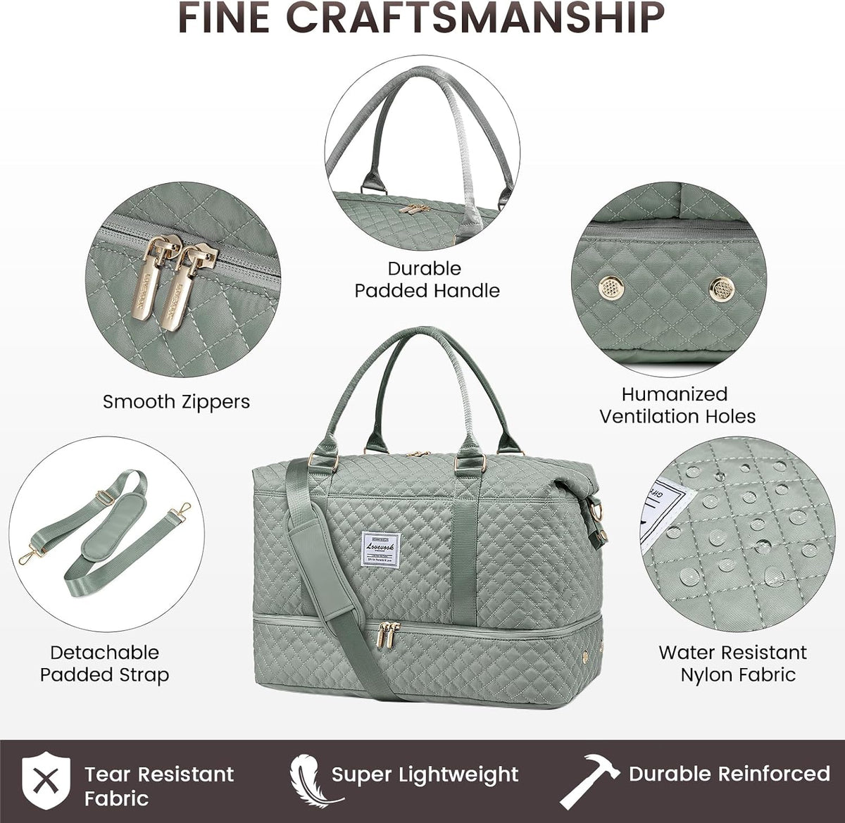 Travel Duffle Bag,Weekender Bags for Women with Shoe Compartment - Colors B