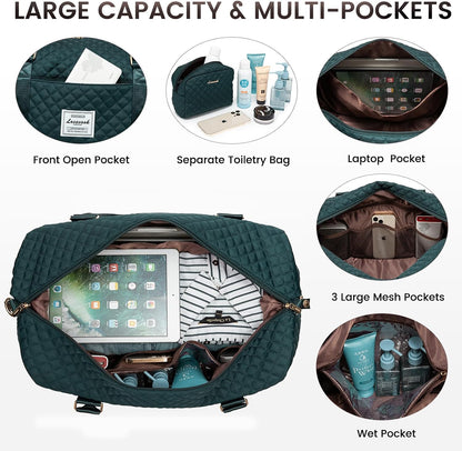 Travel Duffle Bag,Weekender Bags for Women with Shoe Compartment - Colors B