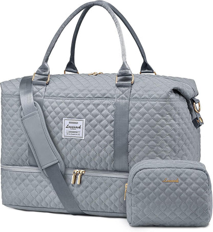 Travel Duffle Bag,Weekender Bags for Women with Shoe Compartment - Colors B