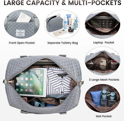 Travel Duffle Bag,Weekender Bags for Women with Shoe Compartment - Colors B