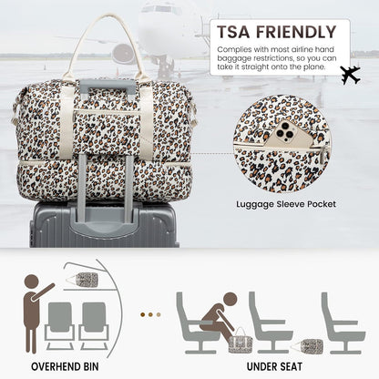 Travel Duffle Bag,Weekender Bags for Women with Shoe Compartment - Colors B