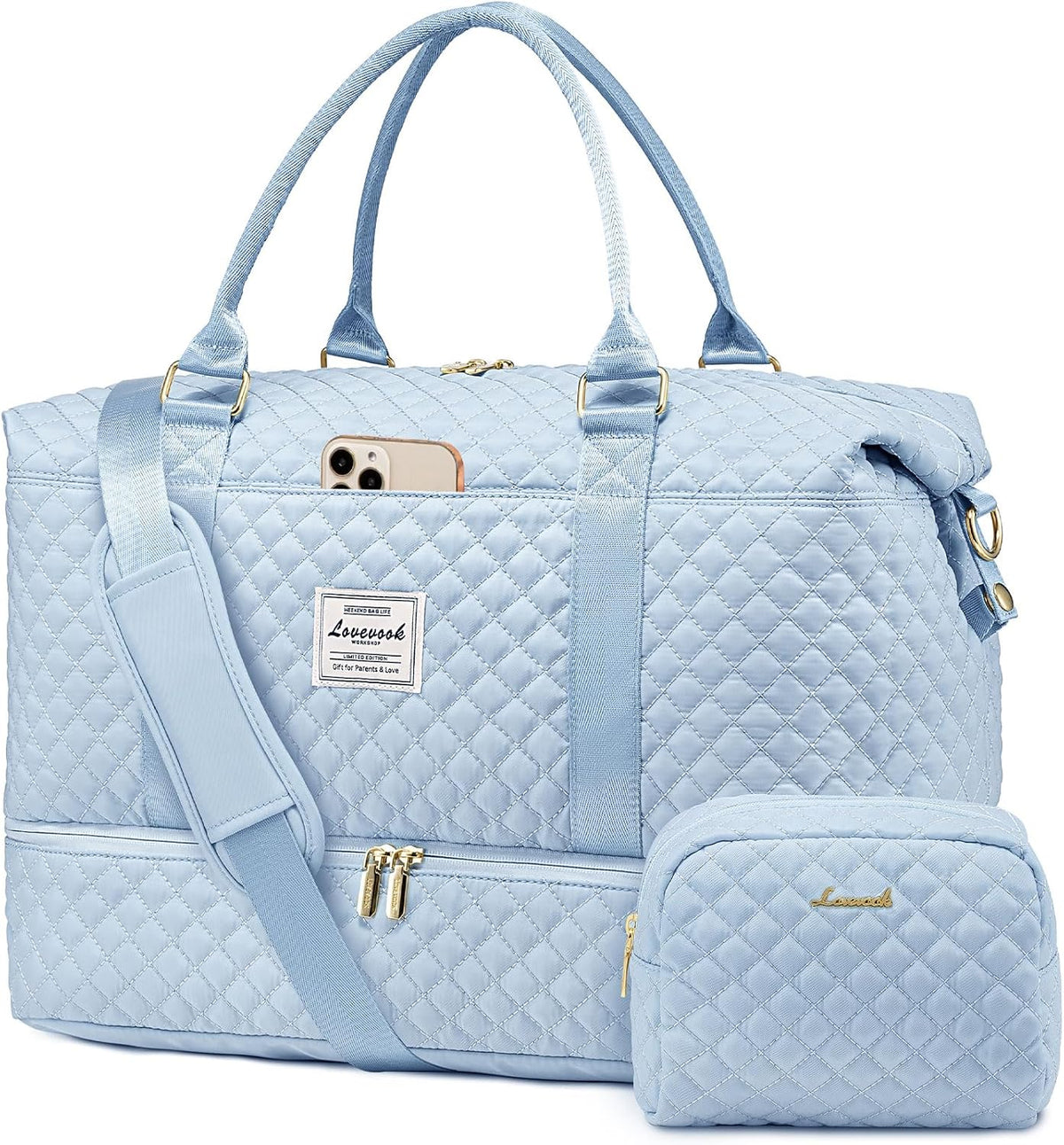 Travel Duffle Bag,Weekender Bags for Women with Shoe Compartment - Colors B