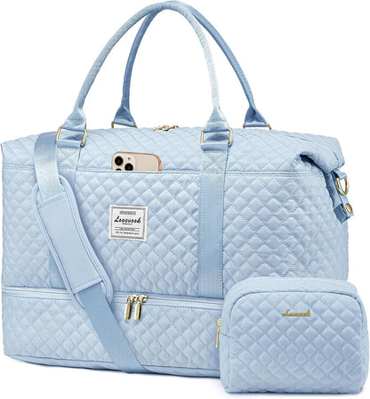 Travel Duffle Bag,Weekender Bags for Women with Shoe Compartment - Colors B