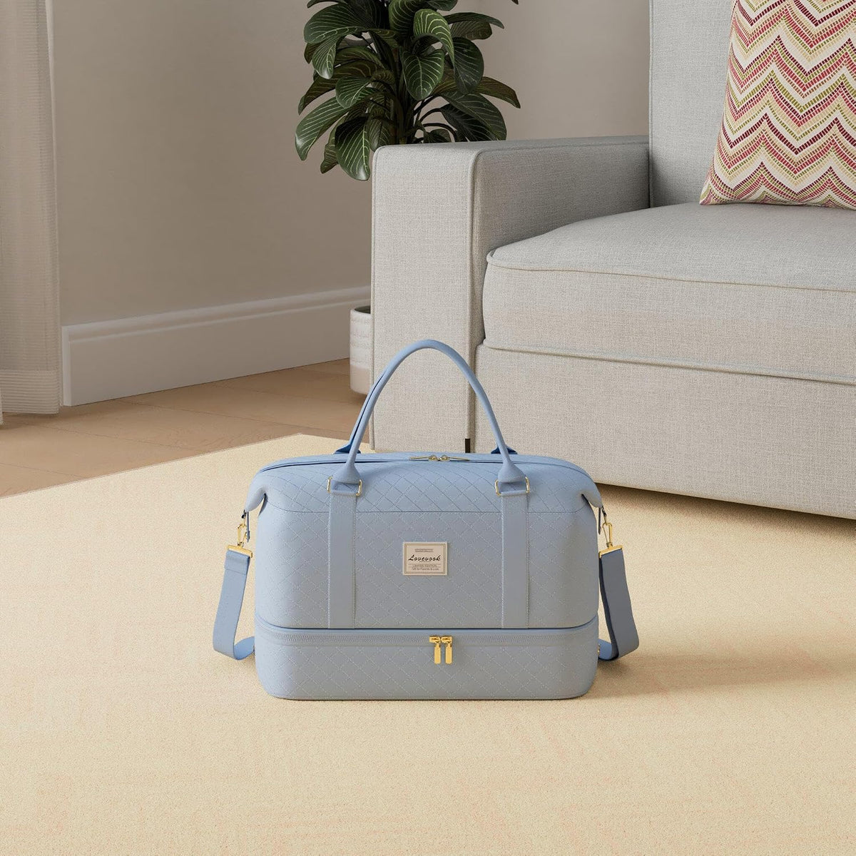 Travel Duffle Bag,Weekender Bags for Women with Shoe Compartment - Colors B