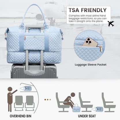Travel Duffle Bag,Weekender Bags for Women with Shoe Compartment - Colors B