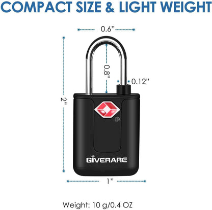 4 Pack TSA Approved Travel Luggage Locks with Keys, Keyed Suitcase Padlock, Zipper Small Locks, TSA Accepted Compatible Padlocks for Suitcase, Backpack, Gym Locker, Jewelry Box, Anti Theft-Black