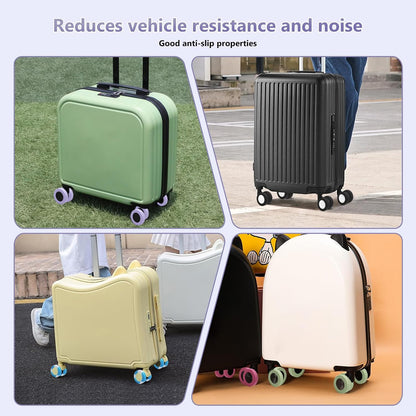 UMUST 8Pcs Luggage Wheel Covers,Silicone Cover for 2-2.4'' Suitcase Spinner Wheel, Upgrade Carry On Luggage Wheels Protector,Essential Travel Accessories (Gradual Green)
