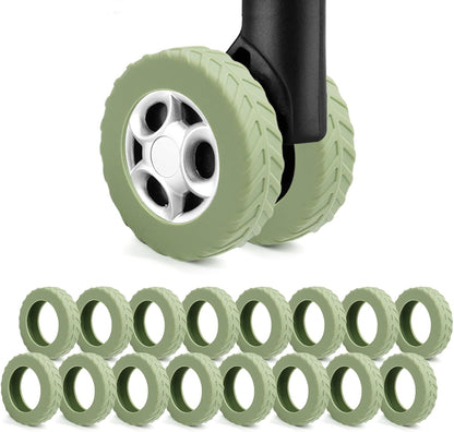 UMUST 8Pcs Luggage Wheel Covers,Silicone Cover for 2-2.4'' Suitcase Spinner Wheel, Upgrade Carry On Luggage Wheels Protector,Essential Travel Accessories (Gradual Green)