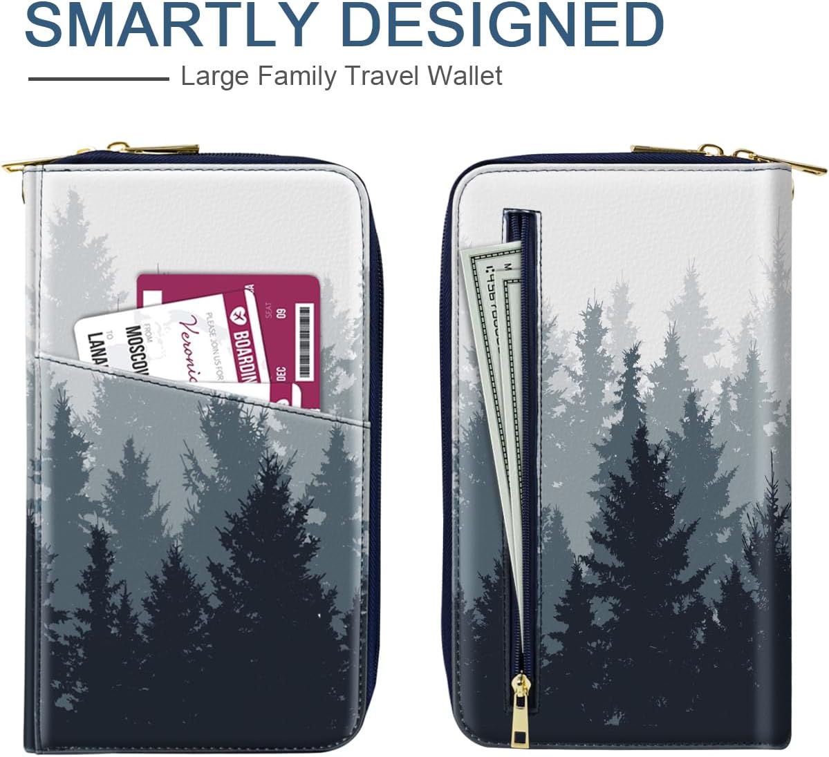 Family Passport Holder Wallet RFID Blocking Document Organizer