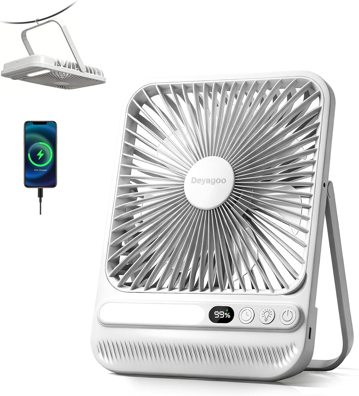 Travel Fan,7-Inch Portable Fan, Rechargeable Fan, 10000mAh Ultra-Thin Quiet