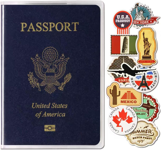 5 Pack Clear Passport Cover, Transparent Plastic Passport Protector