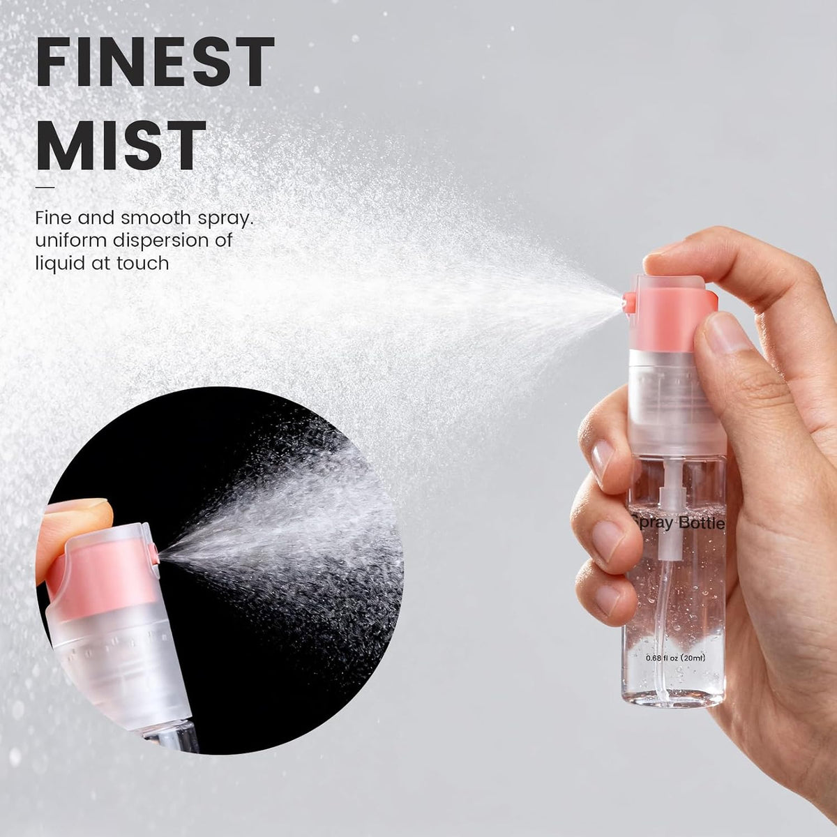 4 Pack Refillable Spray Bottle, Reversible Small Empty Spray Bottle with Fine Mist, Leak Proof - for Cleaning Solutions, Mosquito prevention, Face & Hair Mist - 4pk 1 OZ / 30 ML