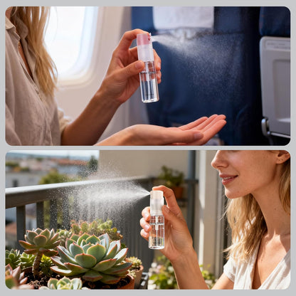 4 Pack Refillable Spray Bottle, Reversible Small Empty Spray Bottle with Fine Mist, Leak Proof - for Cleaning Solutions, Mosquito prevention, Face & Hair Mist - 4pk 1 OZ / 30 ML