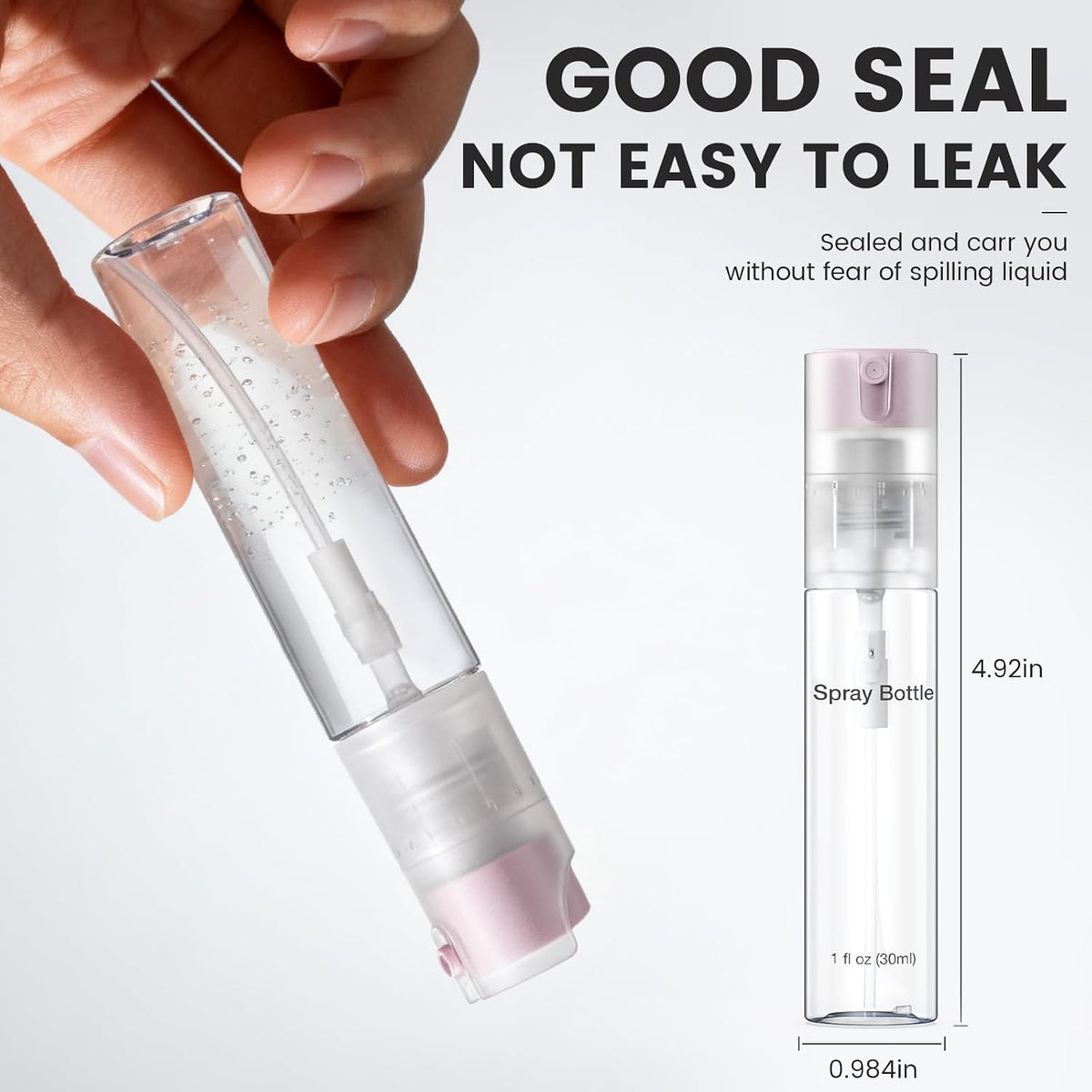 4 Pack Refillable Spray Bottle, Reversible Small Empty Spray Bottle with Fine Mist, Leak Proof - for Cleaning Solutions, Mosquito prevention, Face & Hair Mist - 4pk 1 OZ / 30 ML