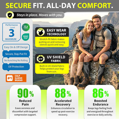Calf Compression Sleeves, Footless Compression Socks for Men & Women