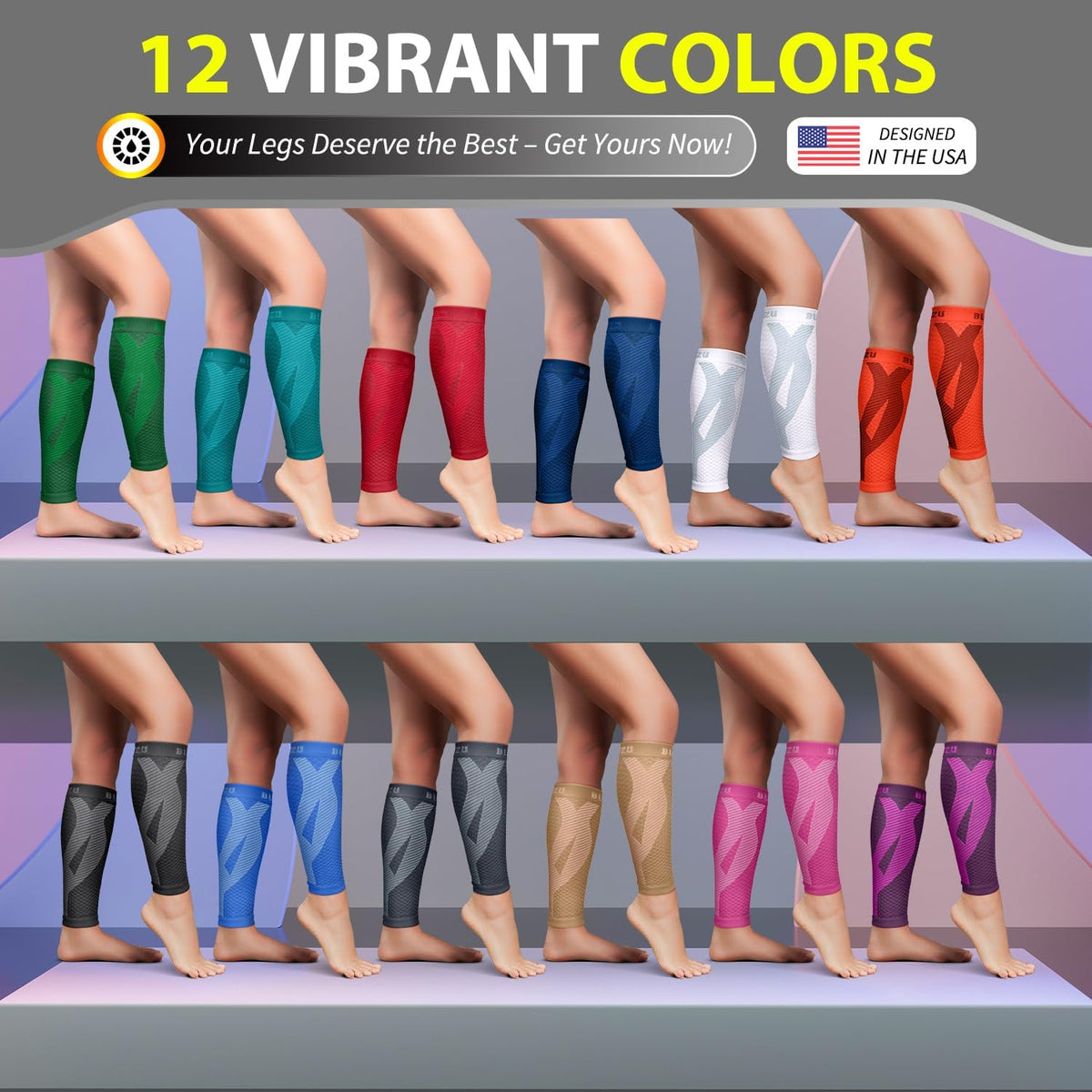 Calf Compression Sleeves, Footless Compression Socks for Men & Women