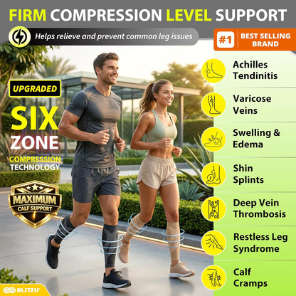 Calf Compression Sleeves, Footless Compression Socks for Men & Women