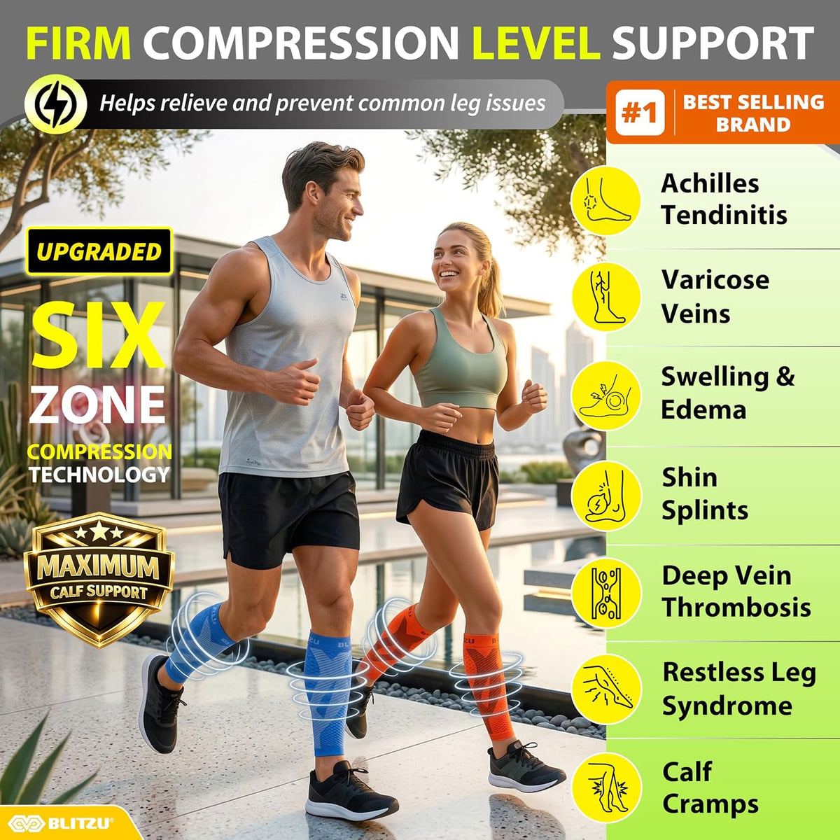 Calf Compression Sleeves, Footless Compression Socks for Men & Women