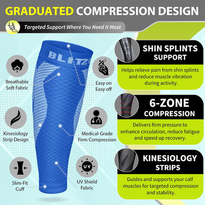 Calf Compression Sleeves, Footless Compression Socks for Men & Women