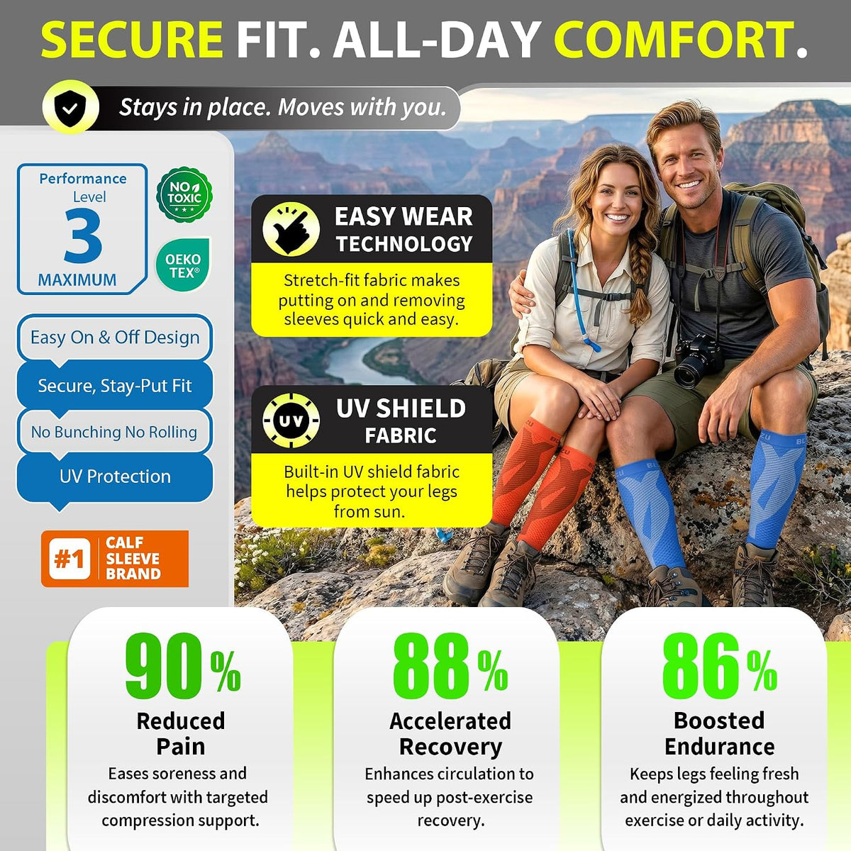 Calf Compression Sleeves, Footless Compression Socks for Men & Women