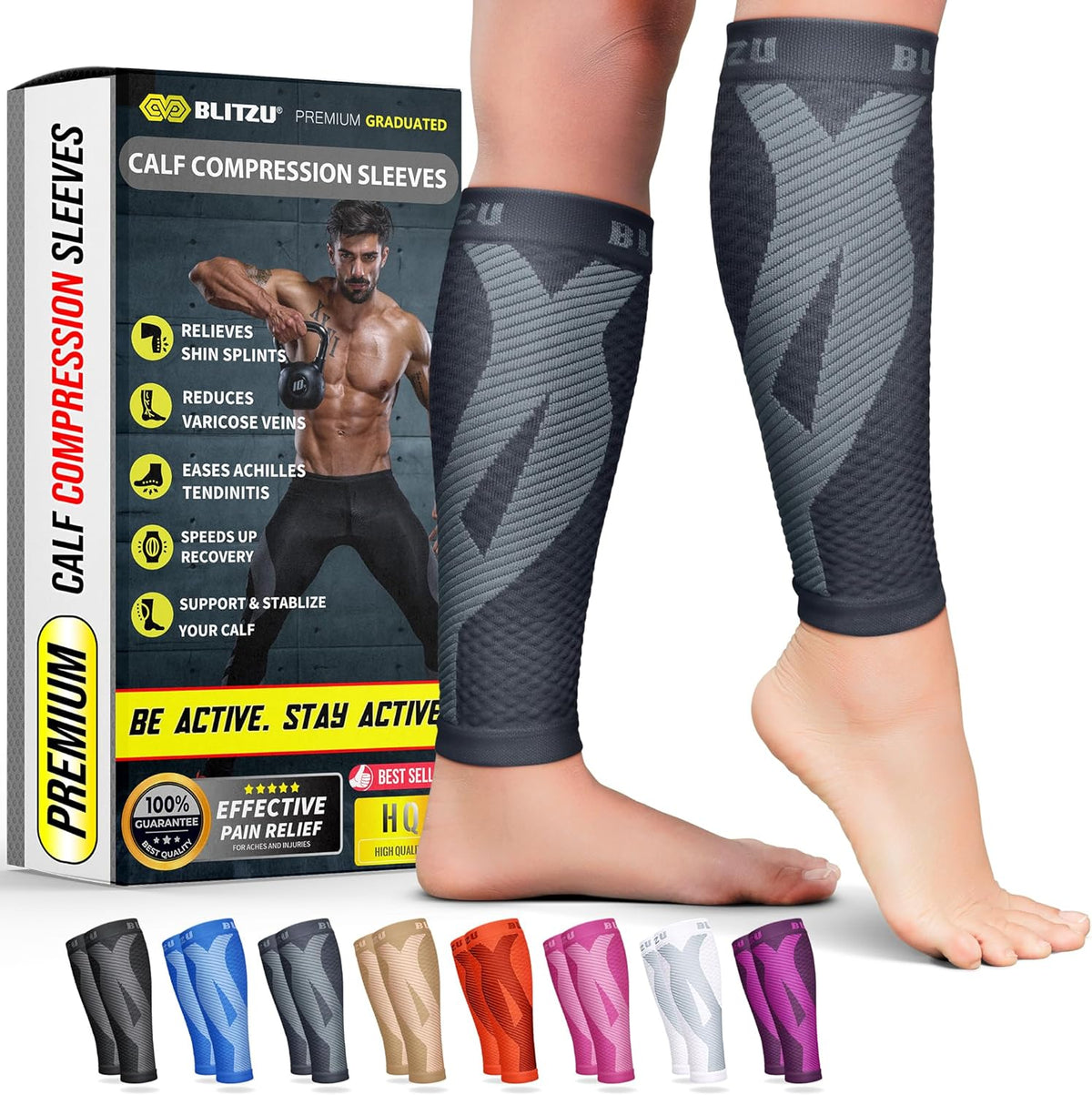 Calf Compression Sleeves, Footless Compression Socks for Men & Women