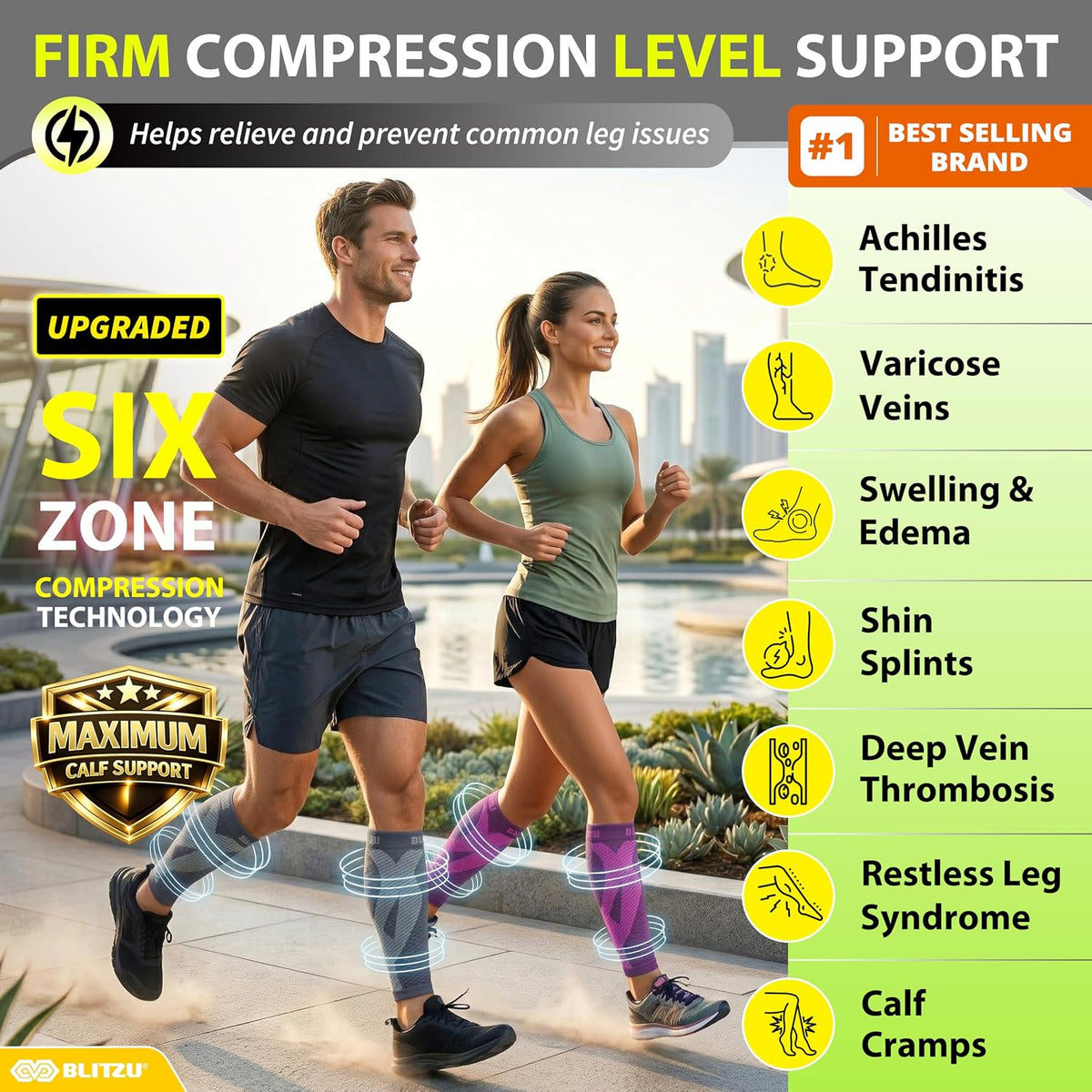 Calf Compression Sleeves, Footless Compression Socks for Men & Women