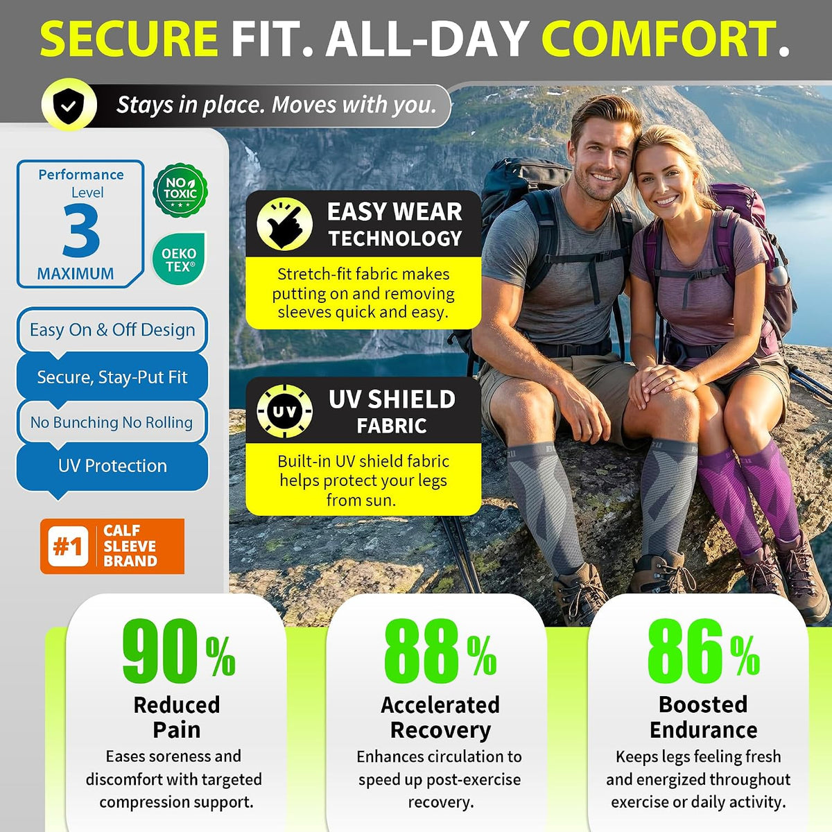 Calf Compression Sleeves, Footless Compression Socks for Men & Women