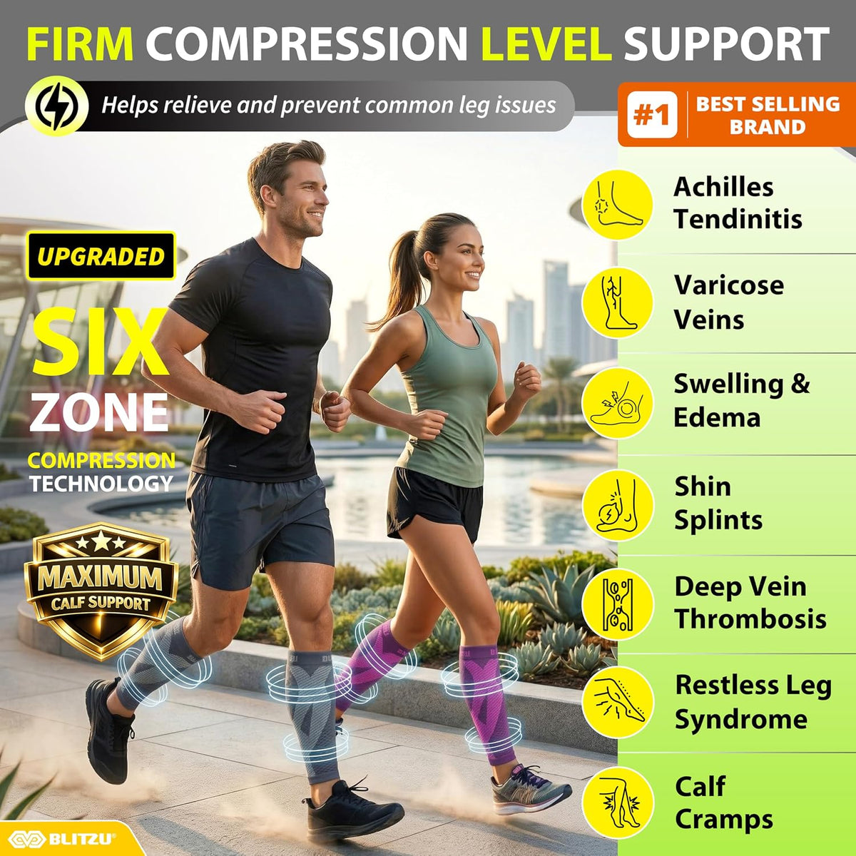 Calf Compression Sleeves, Footless Compression Socks for Men & Women