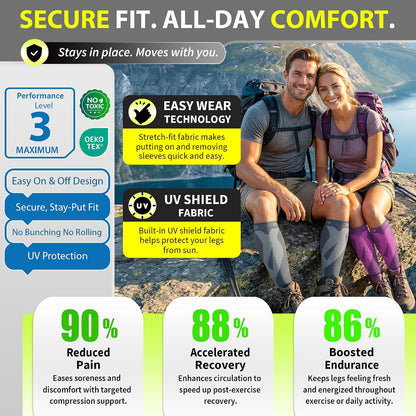 Calf Compression Sleeves, Footless Compression Socks for Men & Women