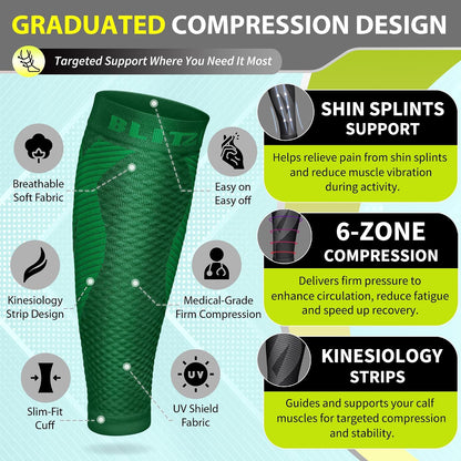 Calf Compression Sleeves, Footless Compression Socks for Men & Women