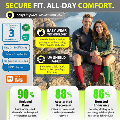Calf Compression Sleeves, Footless Compression Socks for Men & Women