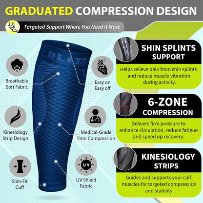 Calf Compression Sleeves, Footless Compression Socks for Men & Women