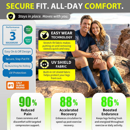 Calf Compression Sleeves, Footless Compression Socks for Men & Women