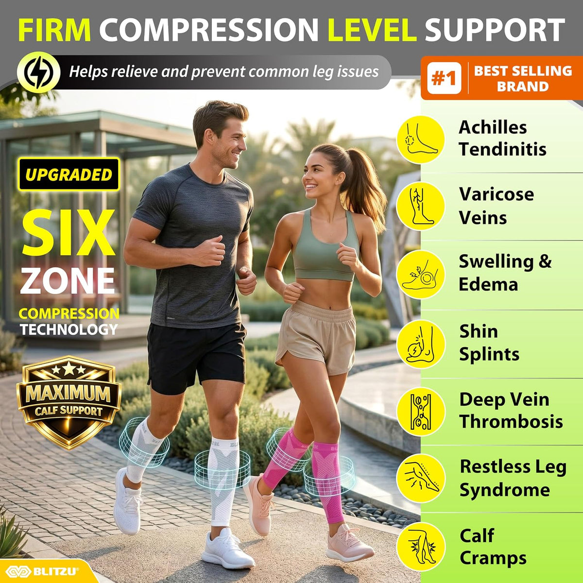 Calf Compression Sleeves, Footless Compression Socks for Men & Women