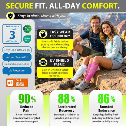 Calf Compression Sleeves, Footless Compression Socks for Men & Women