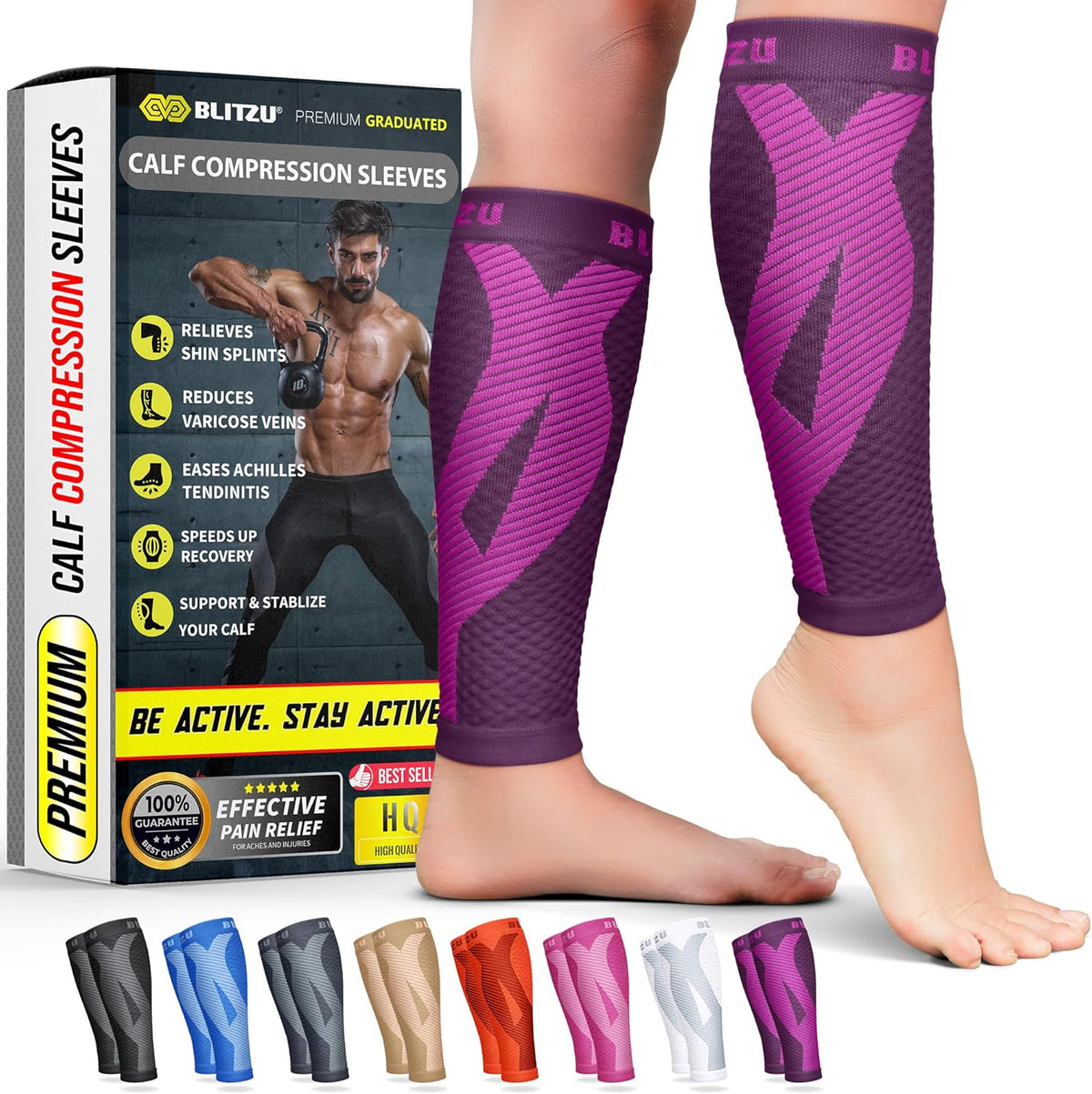 Calf Compression Sleeves, Footless Compression Socks for Men & Women
