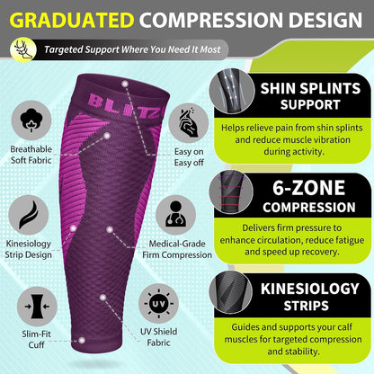 Calf Compression Sleeves, Footless Compression Socks for Men & Women