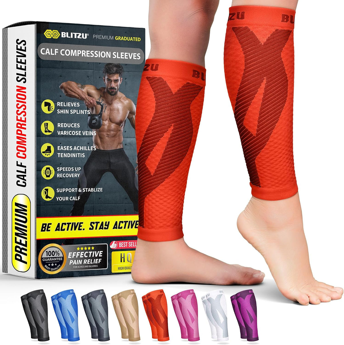Calf Compression Sleeves, Footless Compression Socks for Men & Women