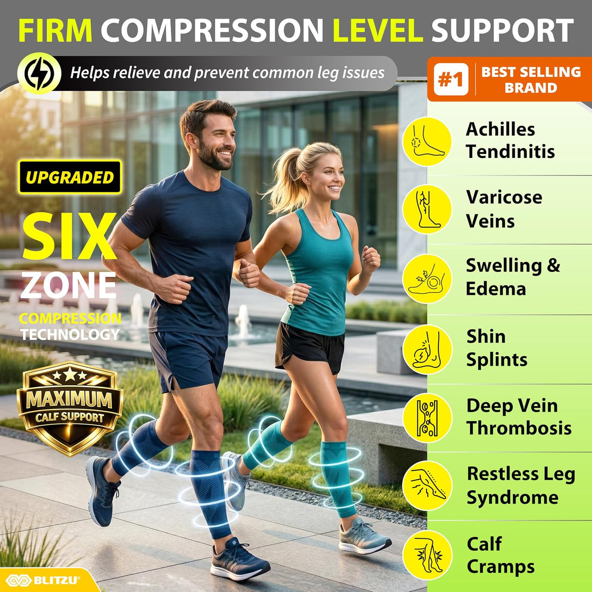 Calf Compression Sleeves, Footless Compression Socks for Men & Women