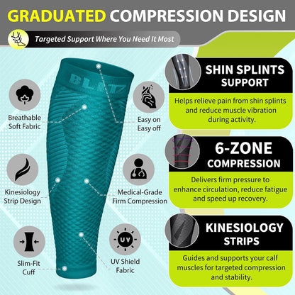 Calf Compression Sleeves, Footless Compression Socks for Men & Women