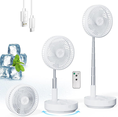 Portable Oscillating Travel Fan, 10400mAh Rechargeable Battery with Remote