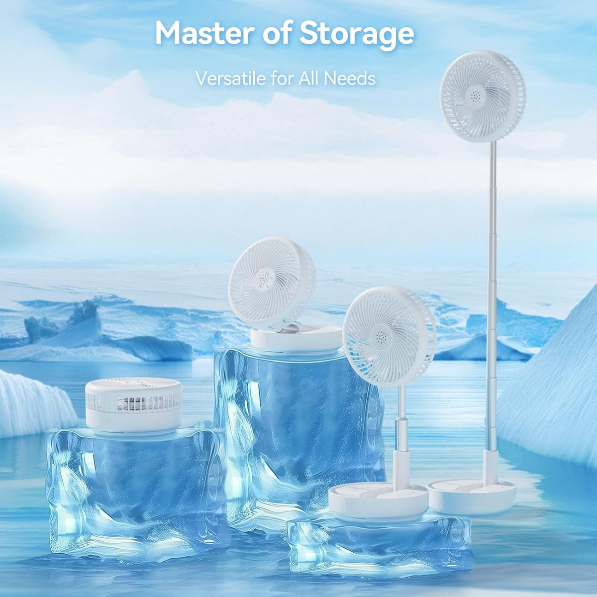 Portable Oscillating Travel Fan, 10400mAh Rechargeable Battery with Remote