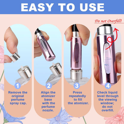 8 PCS Mini Perfume Travel Refillable, Perfume Atomizer, Refillable Perfume Bottle-5ml