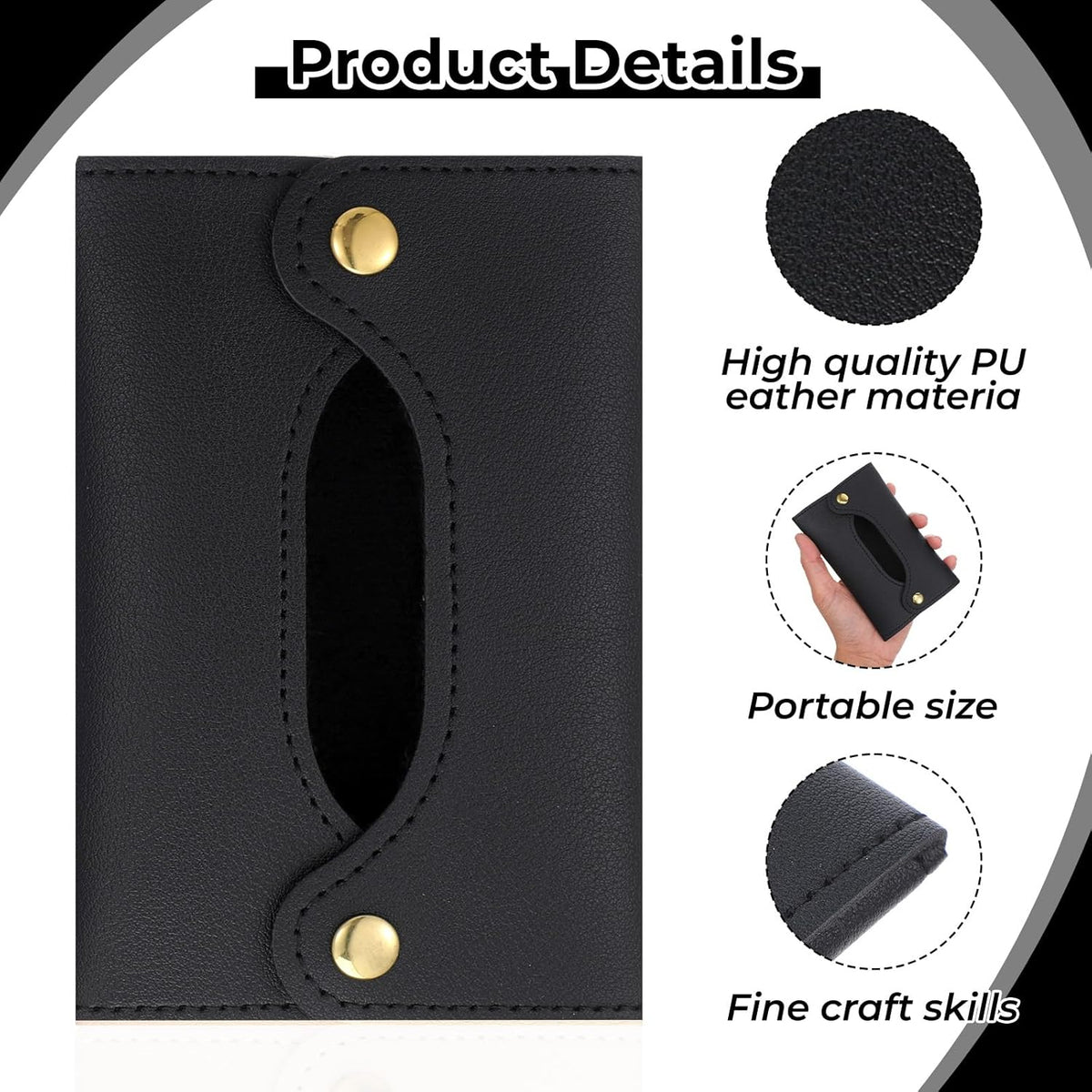 5.12"x3.35" Travel Tissue Holder, Purse Tissue Holder (Apricot)