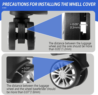 8 Pack Luggage Wheel Covers for Dual Spinner Wheels, Silicone Suitcase Wheel Protectors for 2.0"-2.4" Wheels, Noise Reducing & Anti-Scratch Tire Sleeves, Travel Accessories for Checked & Carry On