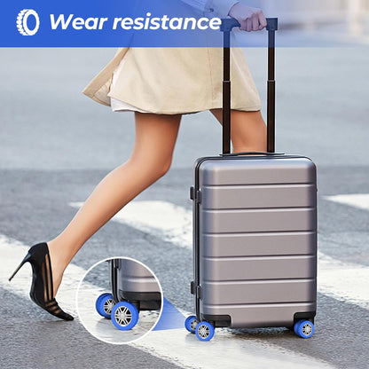 8 Pack Luggage Wheel Covers for Dual Spinner Wheels, Silicone Suitcase Wheel Protectors for 2.0"-2.4" Wheels, Noise Reducing & Anti-Scratch Tire Sleeves, Travel Accessories for Checked & Carry On