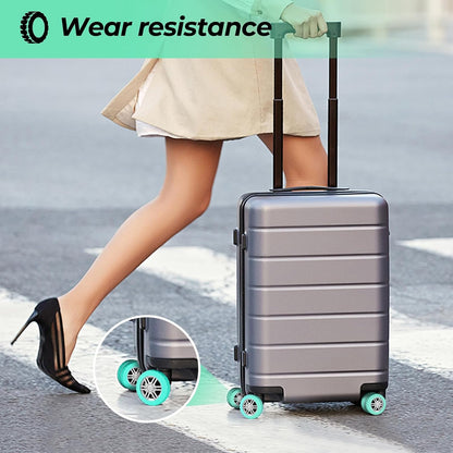 8 Pack Luggage Wheel Covers for Dual Spinner Wheels, Silicone Suitcase Wheel Protectors for 2.0"-2.4" Wheels, Noise Reducing & Anti-Scratch Tire Sleeves, Travel Accessories for Checked & Carry On