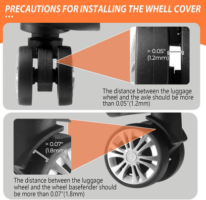 8 Pack Luggage Wheel Covers for Dual Spinner Wheels, Silicone Suitcase Wheel Protectors for 2.0"-2.4" Wheels, Noise Reducing & Anti-Scratch Tire Sleeves, Travel Accessories for Checked & Carry On