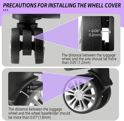 8 Pack Luggage Wheel Covers for Dual Spinner Wheels, Silicone Suitcase Wheel Protectors for 2.0"-2.4" Wheels, Noise Reducing & Anti-Scratch Tire Sleeves, Travel Accessories for Checked & Carry On