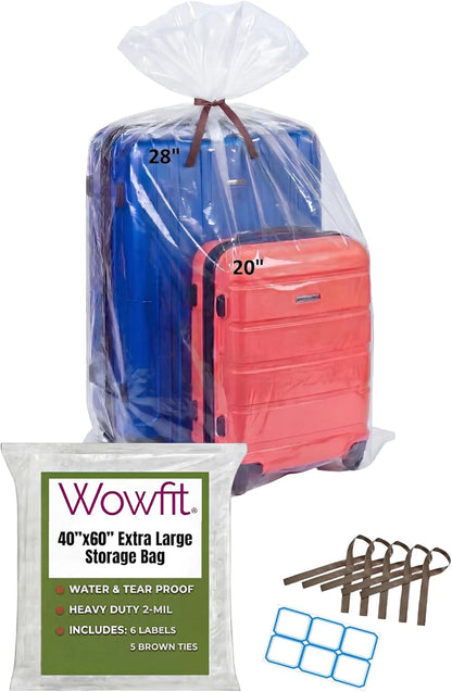 Extra Large Storage Bags for Car Seat & Luggage, 40x60, 5 CT, 2 Mil